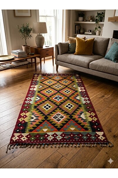 DOGANLAR ANTIQ MİRAS El Dokuma 23 Multy Kök Boya Yün Kilim Yolluk-98x197