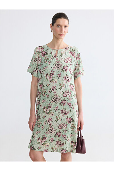 LC Waikiki Crew Neck Floral A-Line Dress