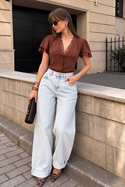 Markazzi Μπλούζα με δαντελένιο γιακά και λεπτομέρειες