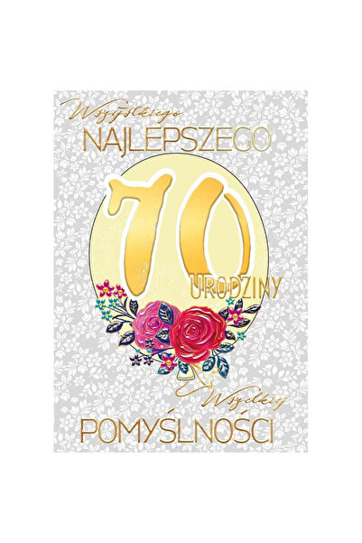 HENRY Felicitare aniversara A5 Balon Glamour, pentru 70 de ani, Multicolor, 1...