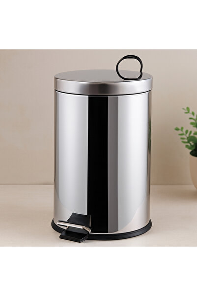 magicool 16 L Chrome Metal Trash Can with Pedal