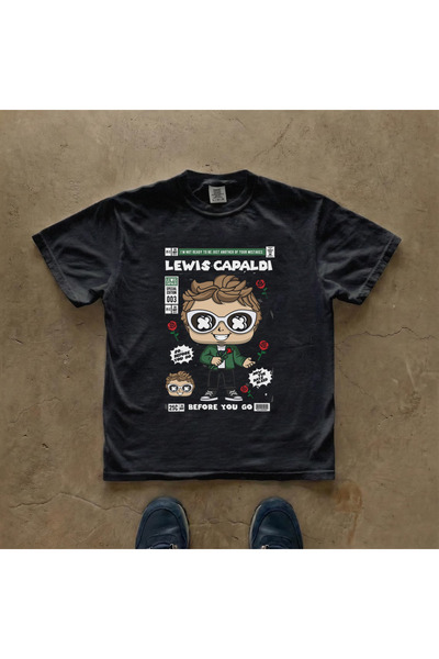 Grafftee Clothing تي شيرت لويس كابالدي مطبوع للجنسين مقاس كبير