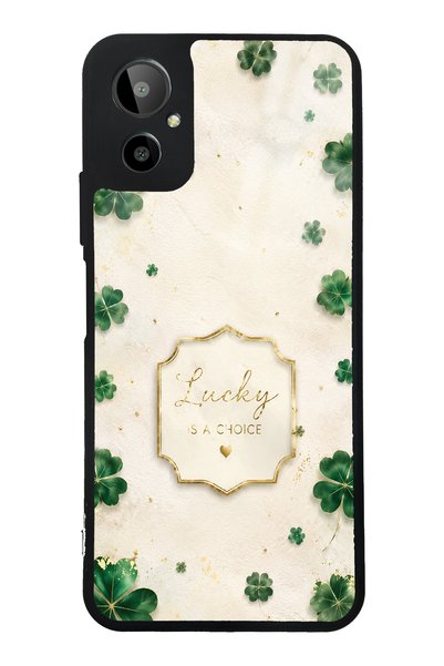 Spoyi حافظة هاتف لامعة بتصميم Gm 23 SE Ivory Lucky Clover