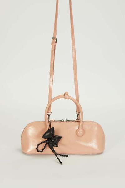 Levidor Pink Charm Detailed Baguette Bag