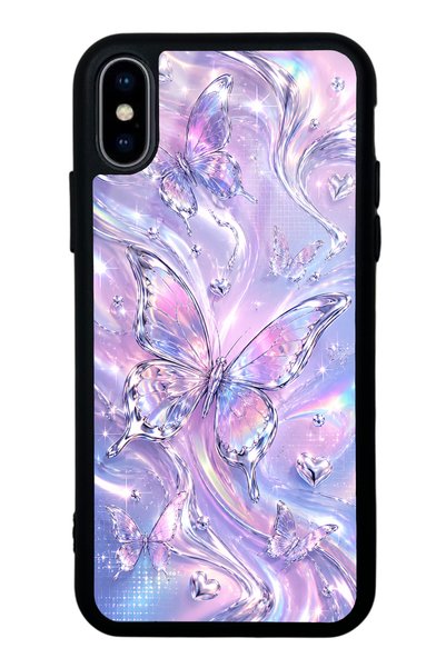 Spoyi iPhone X Iridescent Dream Butterfly Design Glossy Phone Case