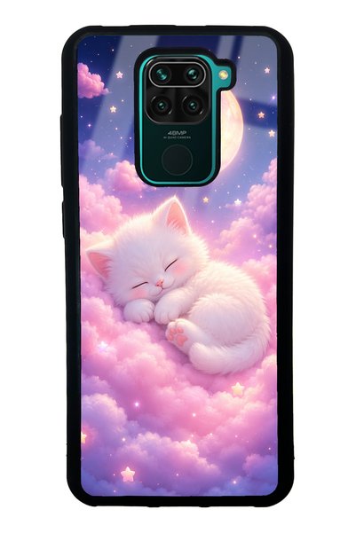 Spoyi حافظة هاتف لامعة بتصميم قطة الحلم المضيئة من سلسلة Xiaomi Redmi Note 9