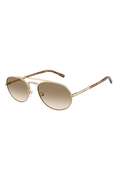 Emporio Armani Pilot Sunglass, 57 mm, Matte Pale Gold, 2171-300213