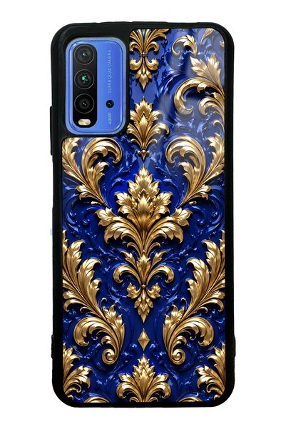 Spoyi حافظة هاتف Xiaomi Redmi 9T Royal Sapphire بتصميم باروكي لامع