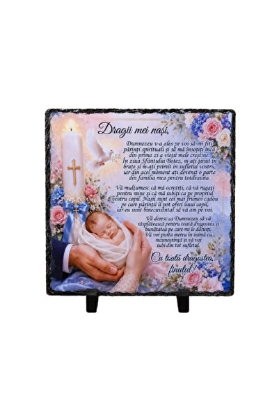 OEM Placa de Ardezie Personalizata– Cadou pentru Nasii de Botez
