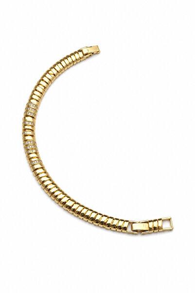 Balenbi Jewelry 14K Gold Renk Zirkon Taş Detaylı Premium Kararmaz Çelik Kadın...