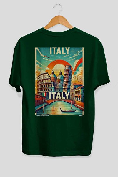 Ankhises Italija 2 Zelena Oversize Country City Unisex Majica sa leđnim print...
