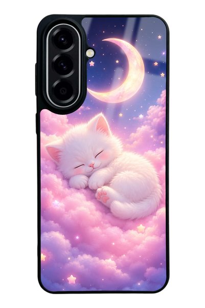 Spoyi حافظة هاتف سامسونج A57 بتصميم Moonlit Dream Kitten لامعة