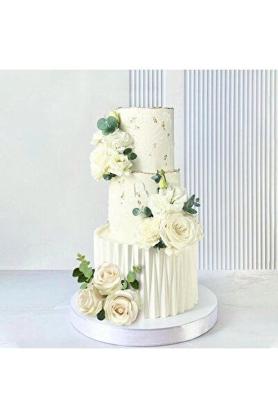 Baloane Vesele Decoratiune Tort Cu Trandafiri Albi Elegant TOP69