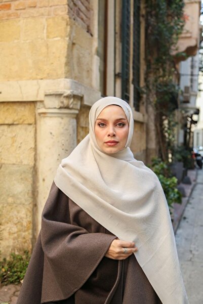 ENRİCO FERRİ Jacquard Ethnic Pattern Vellure Shawl - Cream