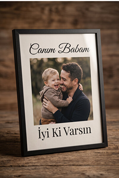 ÇELİKLER HEDİYE Kişiye Özel Babaya Fotoğraflı Çerçeve Babalar Günü Hediyesi A...