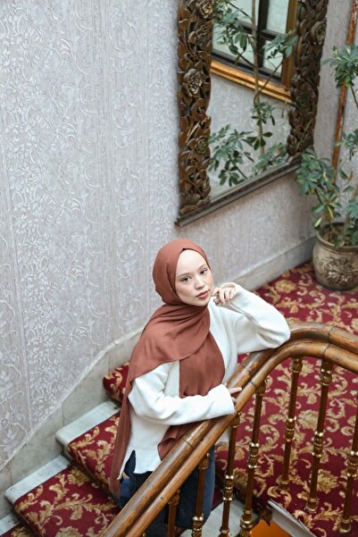 ENRİCO FERRİ Petra Plain Viscose Shawl - Tile