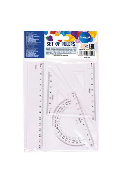 Centrum Set de geometrie Centrum, linie 15cm, echer, raportor