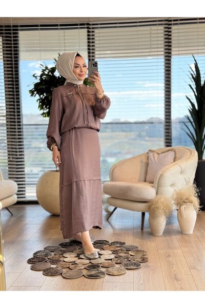 ORHAN STORE 02-2530 Ρόμπα με ρίγες και λεπτομέρεια στο λουράκι, με φερμουάρ, ...