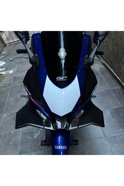 ARONA ملصق أبيض أمامي لدراجة ياماها YZF-R25، نمط مثلث للسباقات، قطعة واحدة