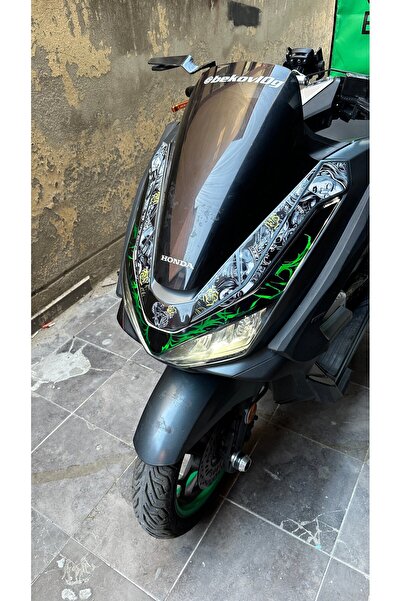 ARONA ملصق أمامي للدراجة النارية هوندا PCX 2025-2026، ملصق مزدوج اللون أخضر أ...