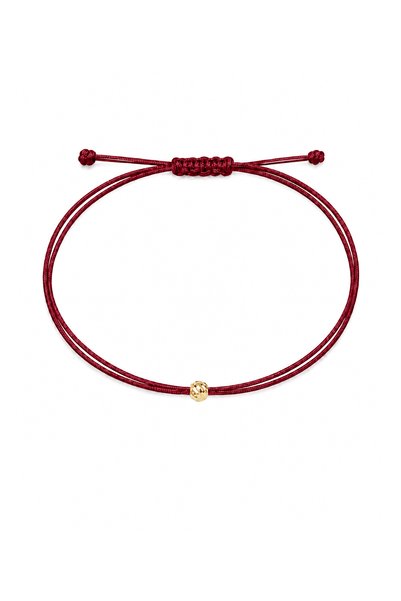 Tasarlatak Bordo İpli 3 mm Dorika Toplu 925 Ayar Gümüş 18 Ayar Mikron Altın K...