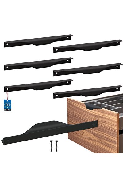 KOTARBAU Mâner de mobilă modern tip  "Edge " din aluminiu negru mat 192 / 212...