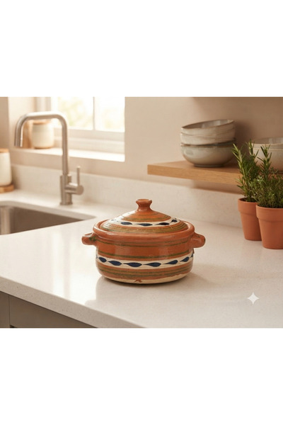 Generic Traditional Pakistani Clay Pot for Serving Meat and Stews - 28 X 15 cm