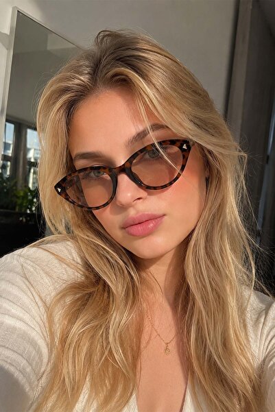 OptiBest Bessnude Women's Leopard Patterned Nude Glass Cat Eye Sunglasses wit...
