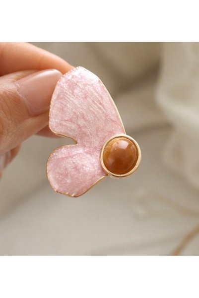 DAZLİNGACCESSORY Pink Enamel Earrings
