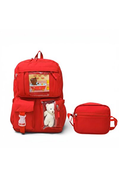 Dadacuq Korean Style Five-Compartment Teddy Bear Accessory 2-Piece School Bag...