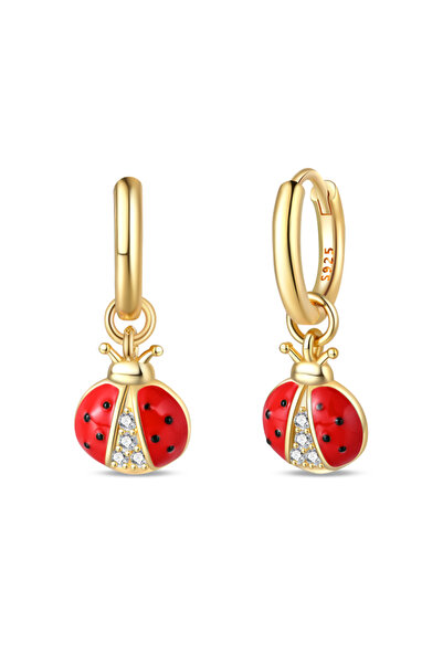 Choice9 PAE232-2 925 Sterling Silver Cute Golden Star Hoop Earrings For Women...