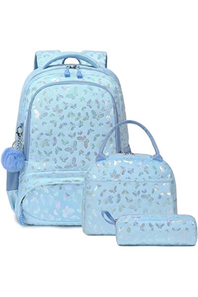 Generic Girls School Backpack Set |Butterfly Pattern|3-Piece with Lunch Bag a...