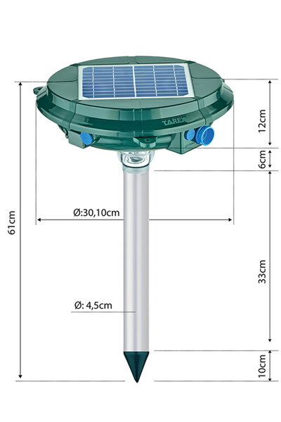 Byanes Solar Köstebek Fare Yılan Akrep Yarasa Kovucu Ultrasonik ve Motor Titr...