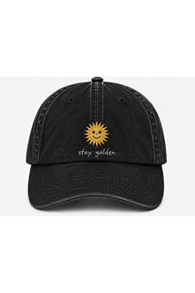 WeavedCo Stay Golden Keep the Sparkle Vintage Washed Hat (Not Printed, Embroi...