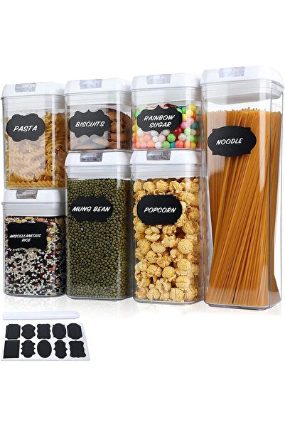 Arabest 7Pcs Food Storage Containers,Airtight Lids,Kitchen Pantry Organizatio...