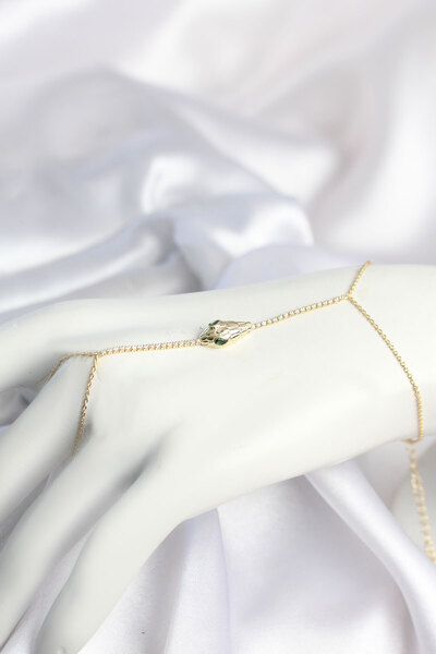 OGHAMAY Gold Color Snake Model Brass Women's Shahmeran