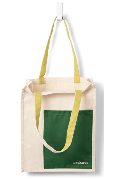 İF Geantă Bookaroo din bumbac Verde Pădure și Chartreuse 39x30x8 cm