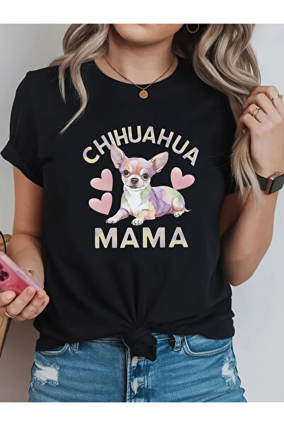 Astogria13 تي شيرت بطباعة جرافيك من CHIHUAHUA MAMA، قميص كاجوال بأكمام قصيرة ...