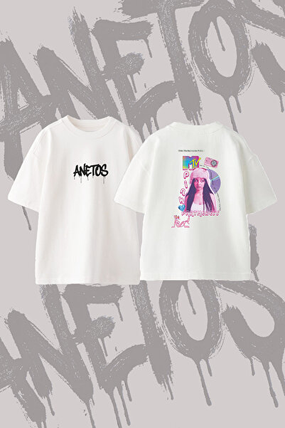 Anetos PinkPantheress PinkPanther Σχέδιο με στάμπα στην πλάτη, βαμβακερό λευκ...