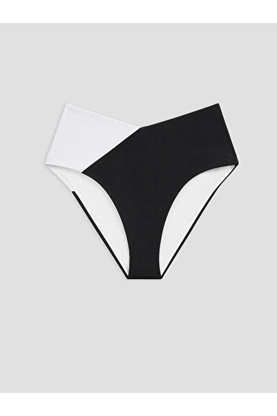 LC Waikiki Siyah Renk Bloklu Asimetrik Belli Kadın Bikini Altı
