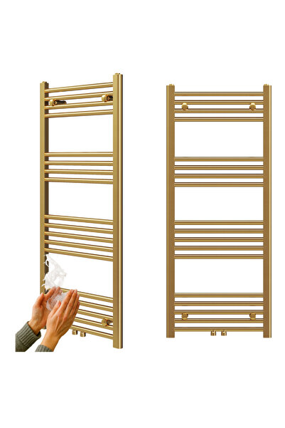 Granitan Set Radiator Baie cu accesorii, 120x50 cm, 386 W, Otel, Auriu