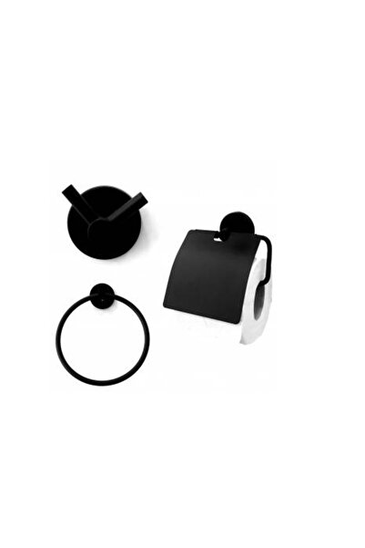 MK YAPI Bathroom Accessory Set Triple Black