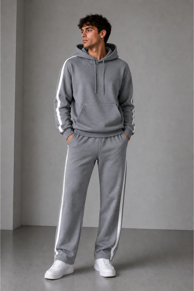 By Layina Men's Hooded Striped Track Suit