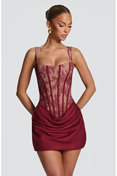 TAYT VEGAS Rochie mini drapată cu detalii tip corset