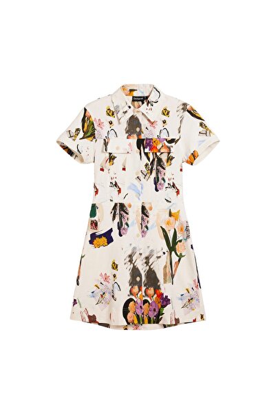 Desigual Rochie cămașă de damă 26SWVW48 Crem