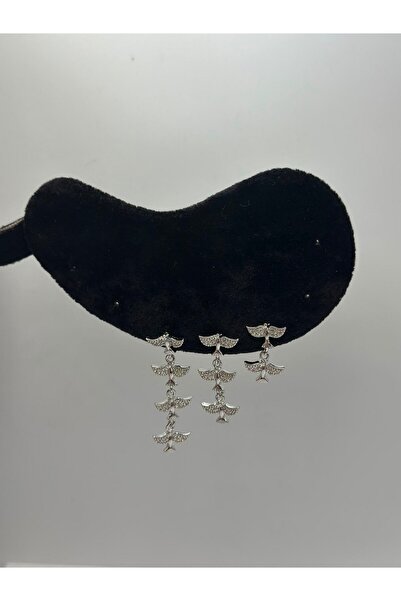 BYYEŞO Bird Detail Steel Set Earrings Silver