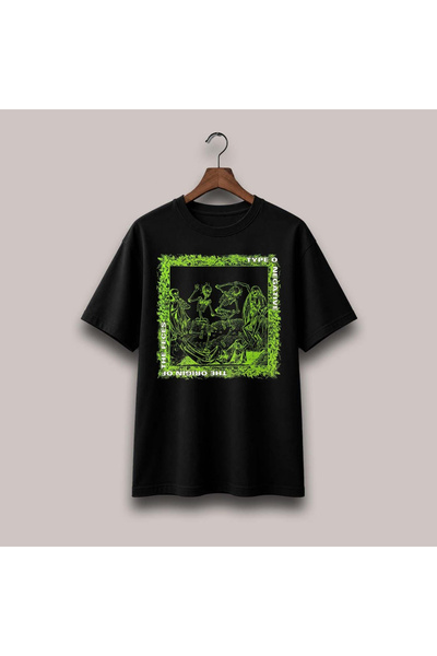 Grafftee Clothing تي شيرت كبير الحجم مطبوع عليه Type O Negative للجنسين