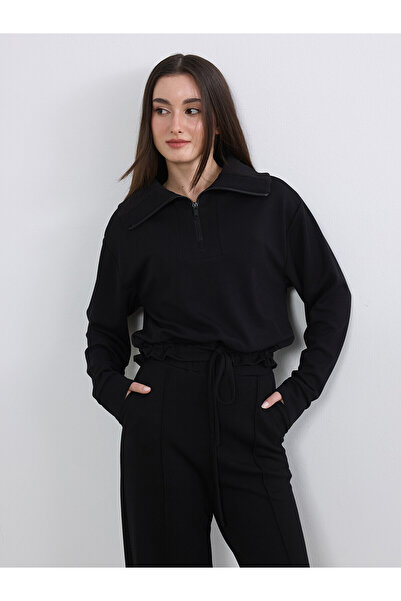 LC Waikiki Vizyon New Season Petite Polo Collar Women's Sweatshirt