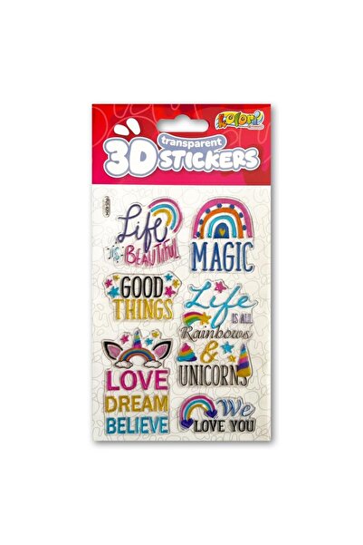 Penmate Stickere 3D transparente multicolor 11x20cm