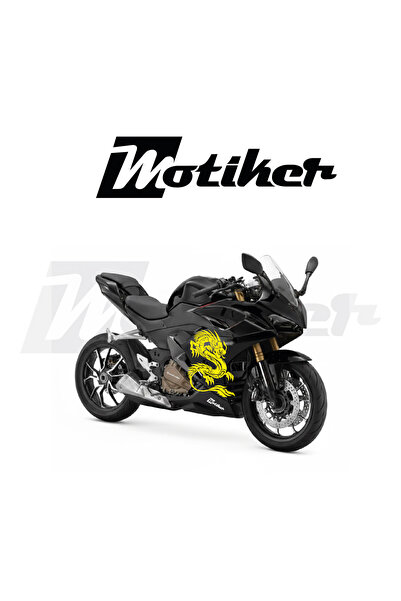 Motiker RKS QJ Motor 450RA Sarı Dragon Yan Grenaj Sağ Sol Tasarım Sticker Set...